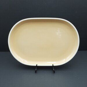 Dansk Arvada Sand Platter Dansk Tan Oval Serving Plate with White Edge